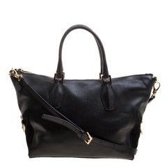 Tod's Black Leather ALR Tracolla Piccola Shopper Tote