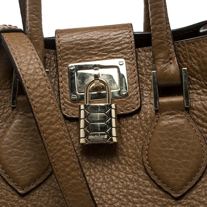 Women's Roberto Cavalli Brown Leather Florence Tote