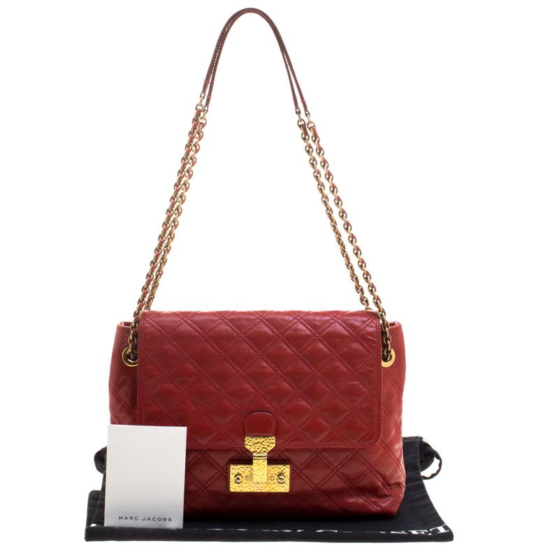 Marc Jacobs Red Quilted Leather Baroque Shoulder Bag 4
