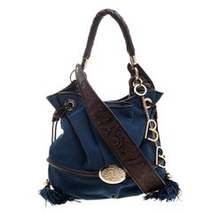 Lancel Blue Suede Le Brigitte Bardot Bucket Bag at 1stDibs