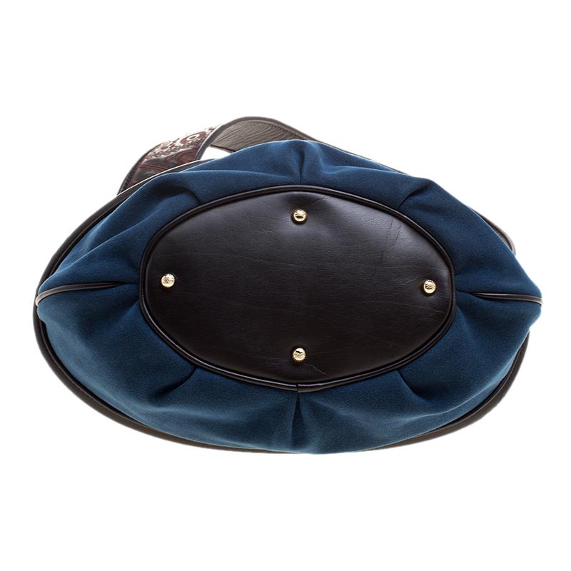 Women's Lancel Blue Suede Le Brigitte Bardot Bucket Bag