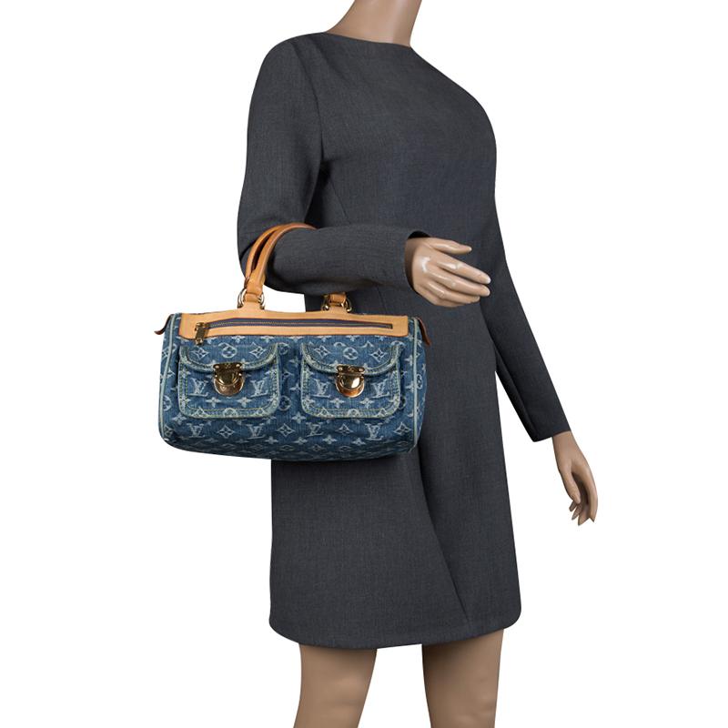 Black Louis Vuitton Blue Monogram Denim Neo Speedy Bag