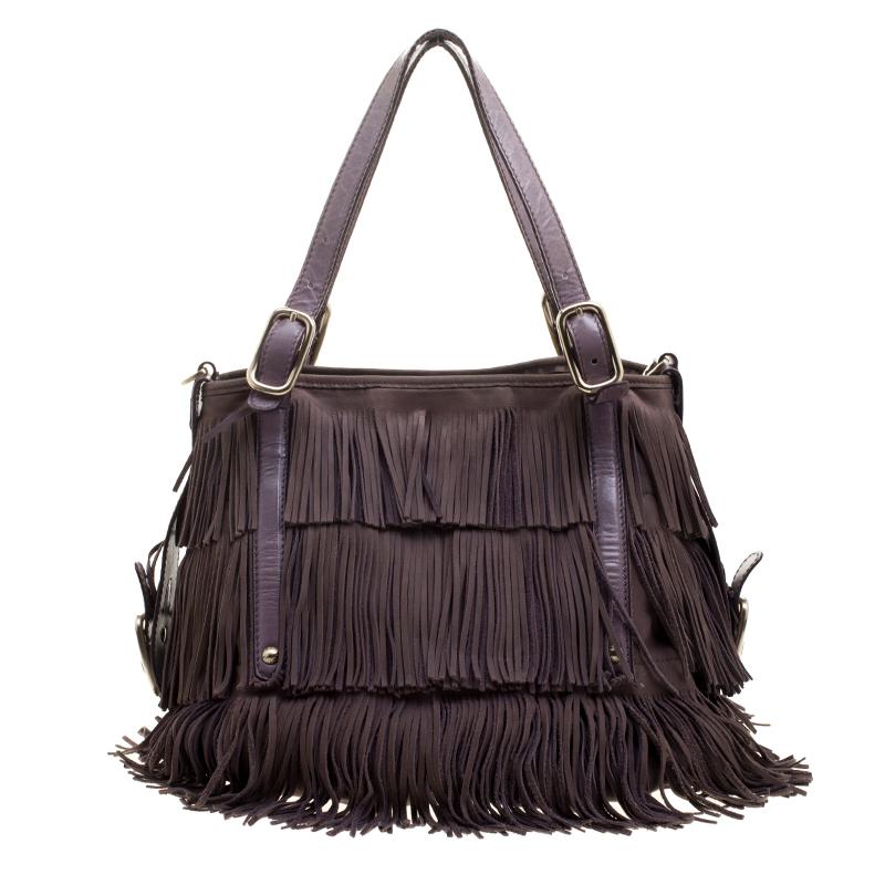 Tod's Lilac Leather Fringe G Bag 1