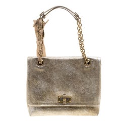 Lanvin Gold Leather Happy Shoulder Bag