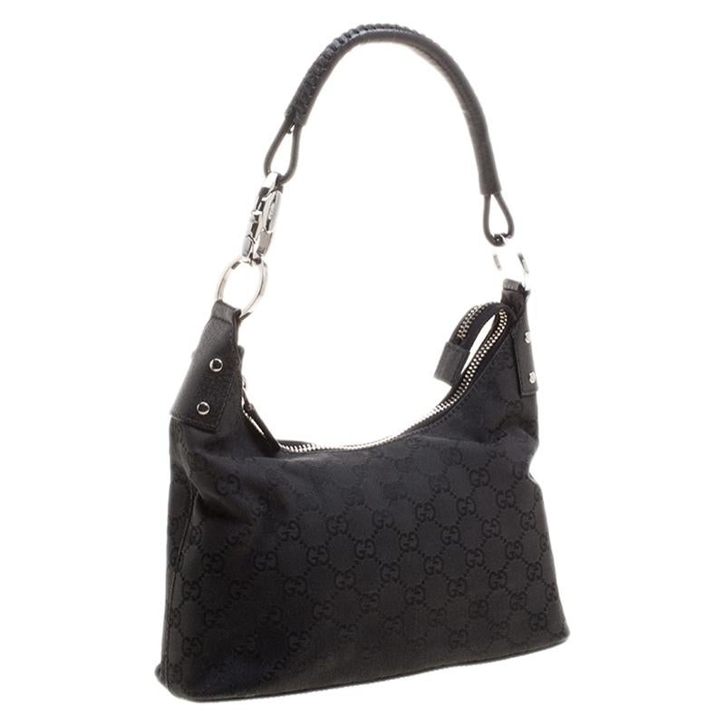 Women's Gucci Black GG Canvas Hobo