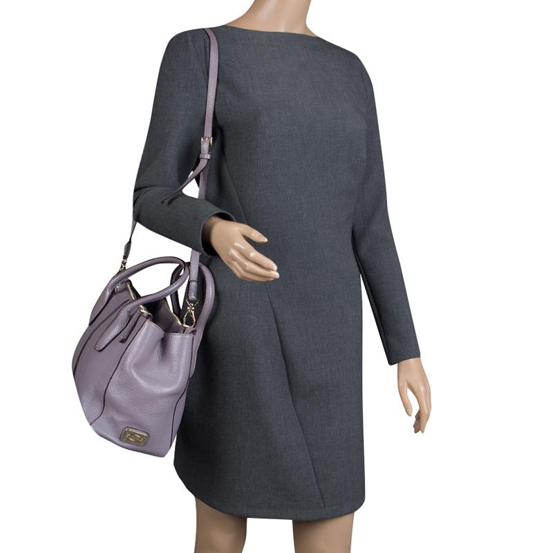 Gray Tod's Lilac Leather D-Styling Shopper Tote