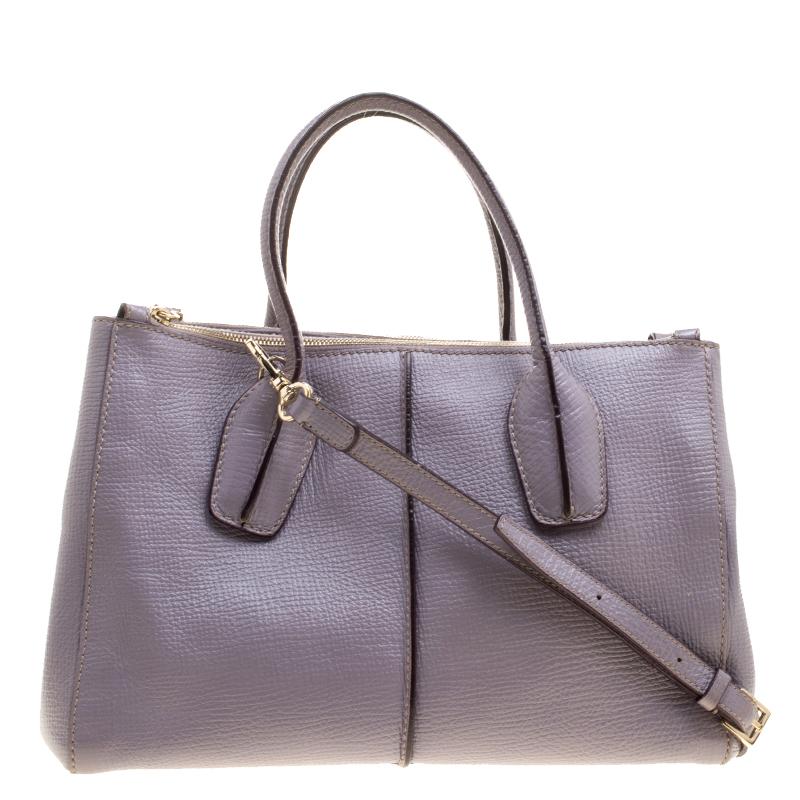 Tod's Lilac Leather D-Styling Shopper Tote