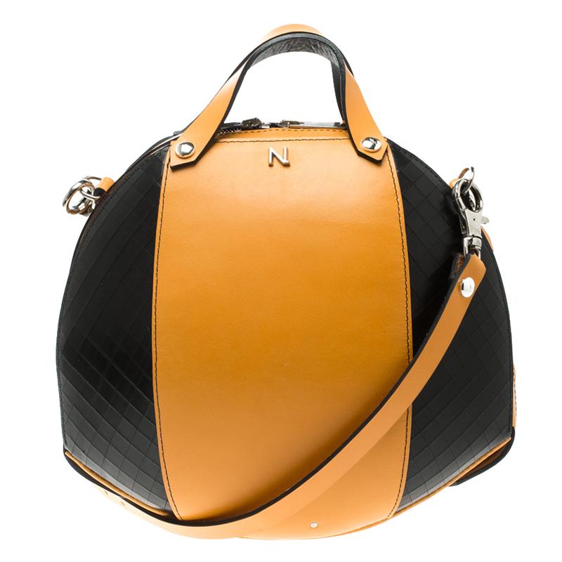Nicolas Theil Yellow/Black Leather Bee Bowling Bag