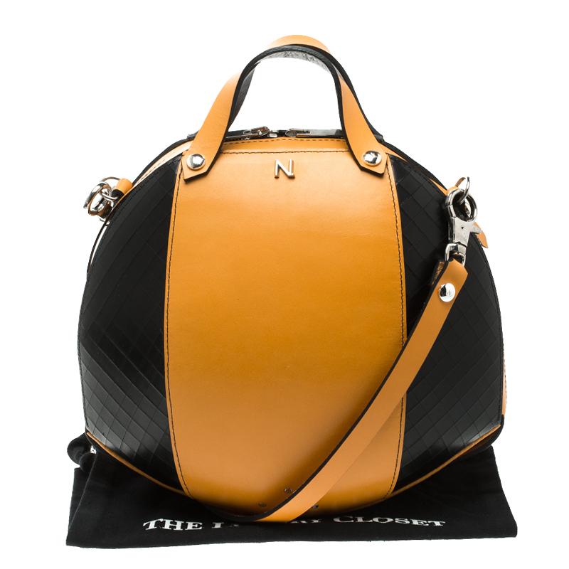 Nicolas Theil Yellow/Black Leather Bee Bowling Bag 2