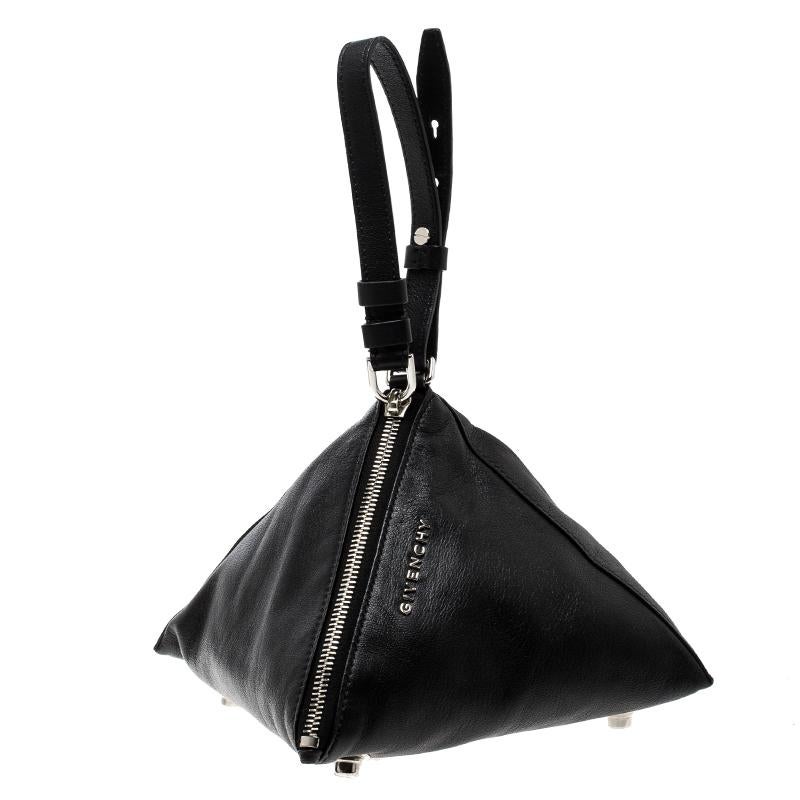 Givenchy Black Leather Small Triangle Pouch