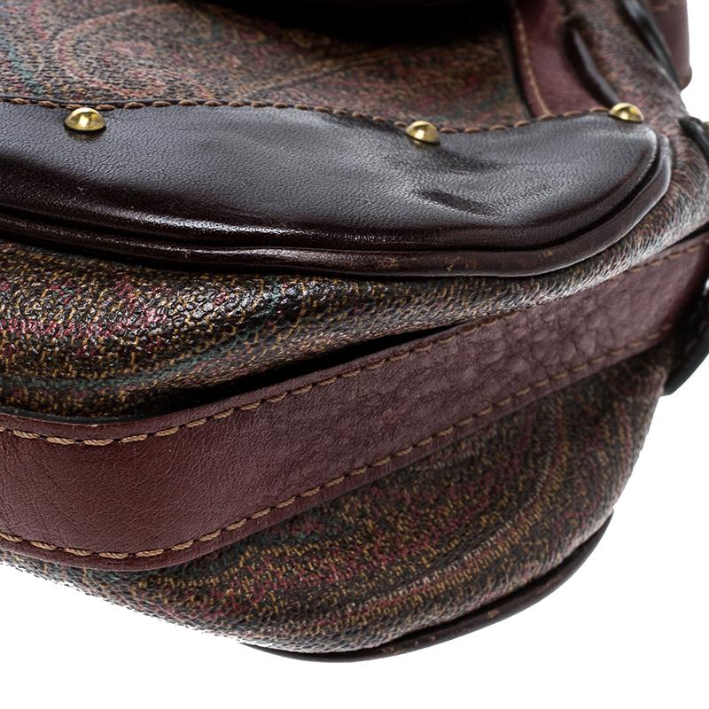 Etro Multicolor Coated Canvas and Leather Shoulder Bag 2