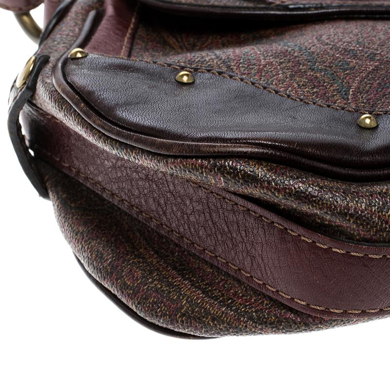 Etro Multicolor Coated Canvas and Leather Shoulder Bag 3