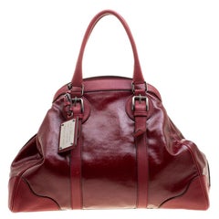 Dolce and Gabbana Crimson Red Coated Canvas and Leather Miss Romantique Bag