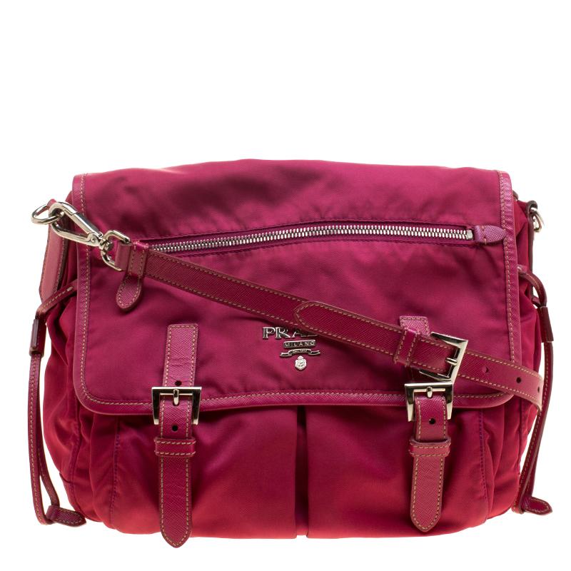 prada nylon bolsa red