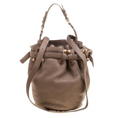 Used Alexander Wang Brown Textured Leather Diego Bucket Bag