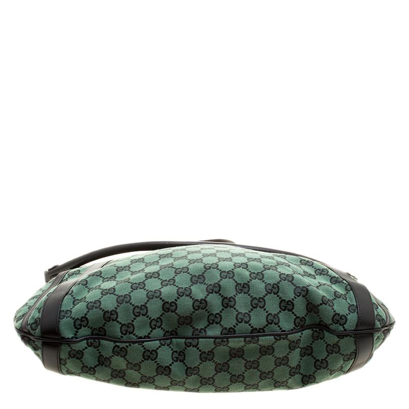 Women's Gucci Green/Black GG Canvas Medium Abbey Shoulder Bag