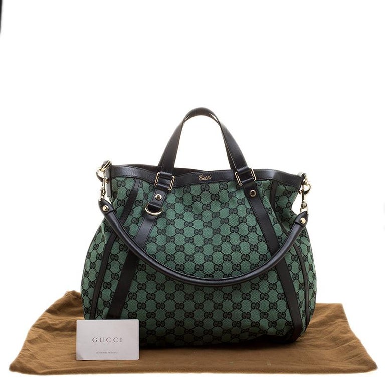 Gucci Green/Black GG Canvas Medium Abbey Shoulder Bag at 1stDibs