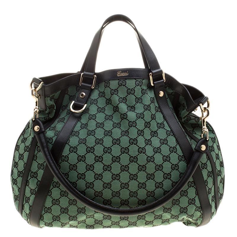 Gucci Green/Black GG Canvas Medium Abbey Shoulder Bag