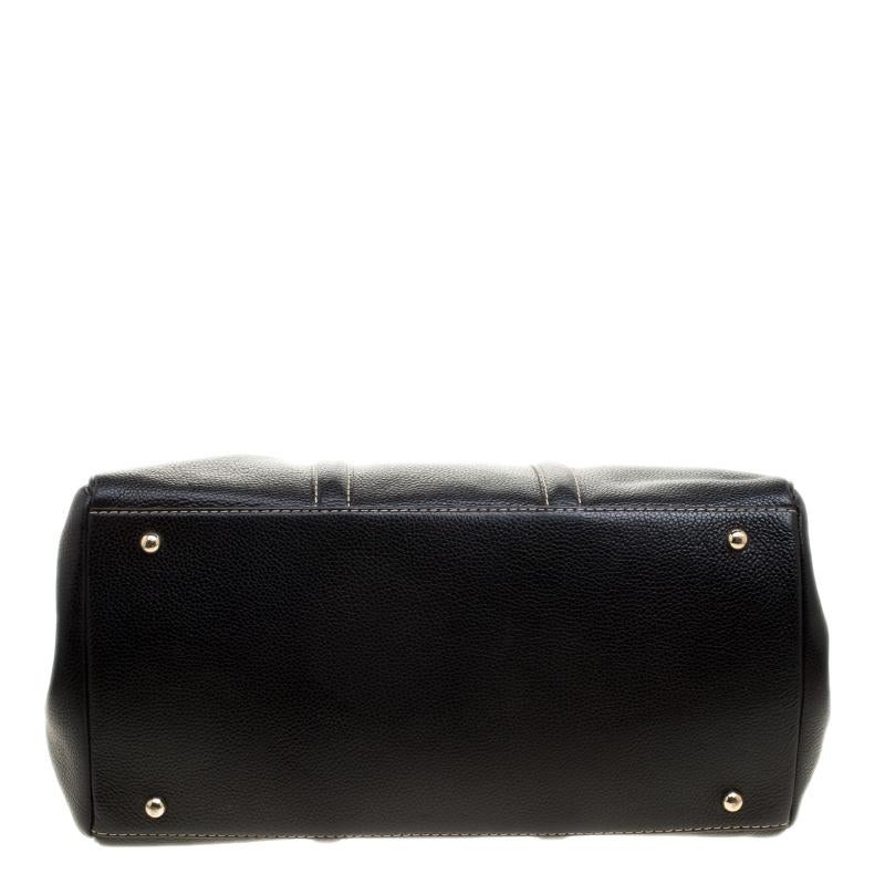 Carolina Herrera Black Leather Matteo Tote 6