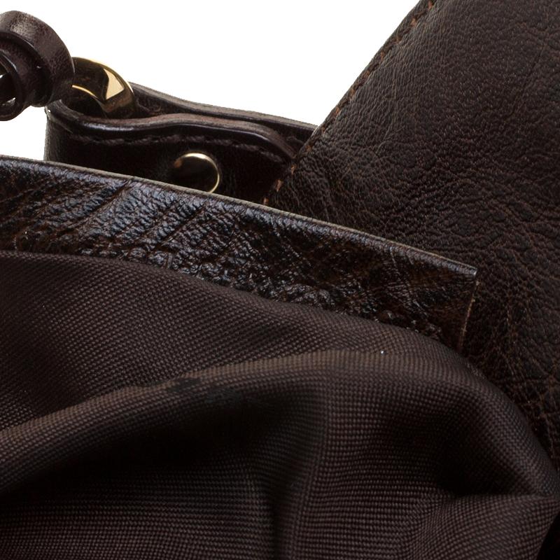 Fendi Dark Brown Zucca Embossed Leather Chef Shoulder Bag 4