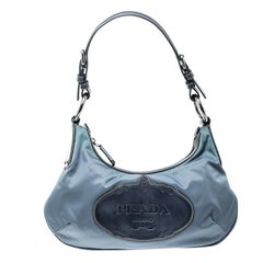 Prada Light Blue Nylon Shoulder Bag