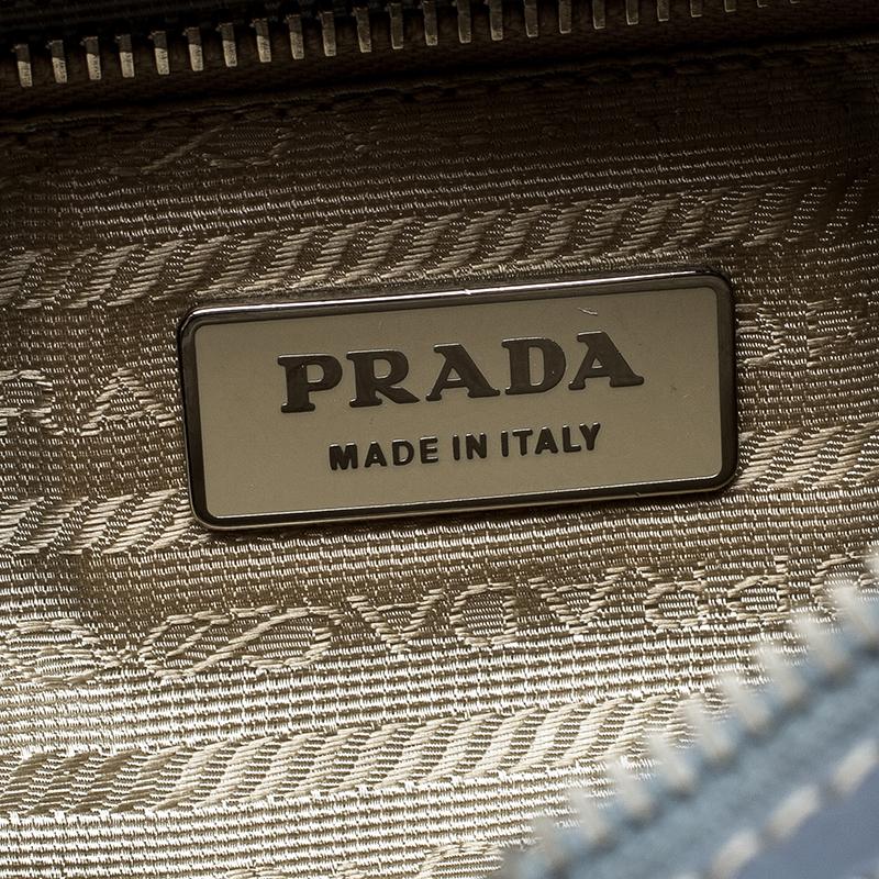 Prada Light Blue Nylon Shoulder Bag In Good Condition In Dubai, Al Qouz 2