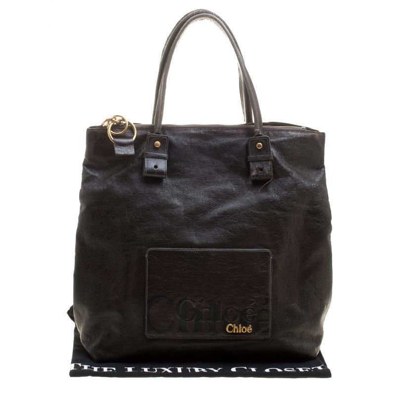 Women's Chloe Brown Faux Leather Tote