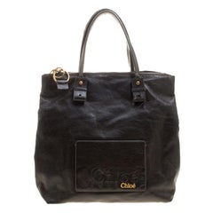 Chloe Brown Faux Leather Tote