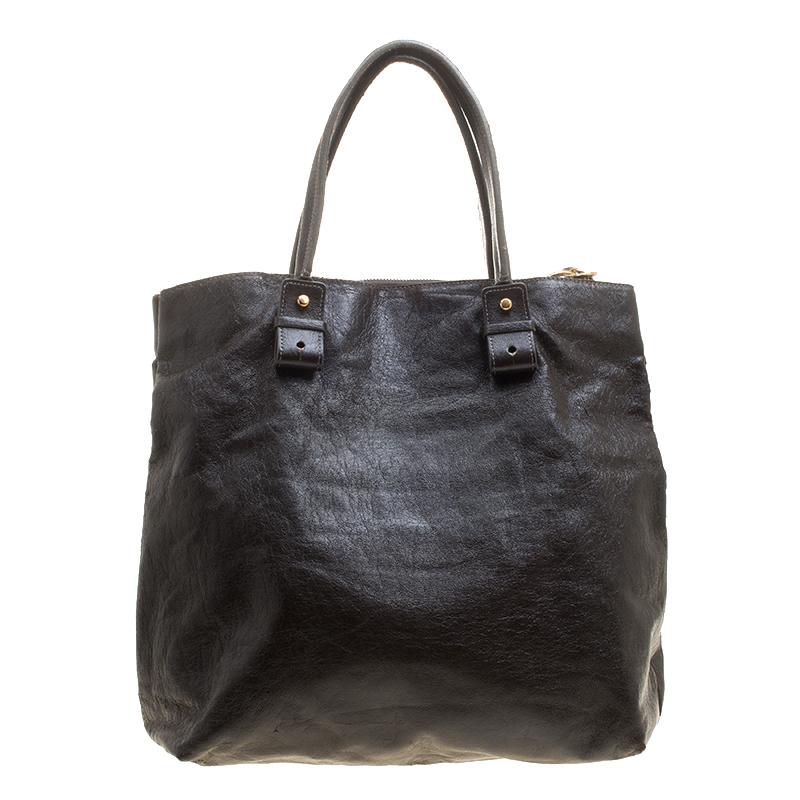 Chloe Brown Faux Leather Tote 2
