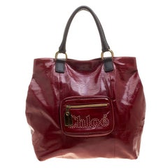Chloe Red/Black PVC and Leather Tote