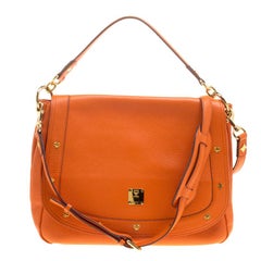 MCM Orange Leather Shoulder Bag