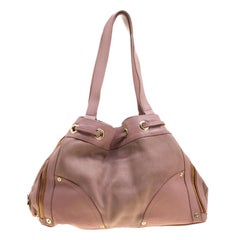 Mulberry Pink Leather Drawstring Tote