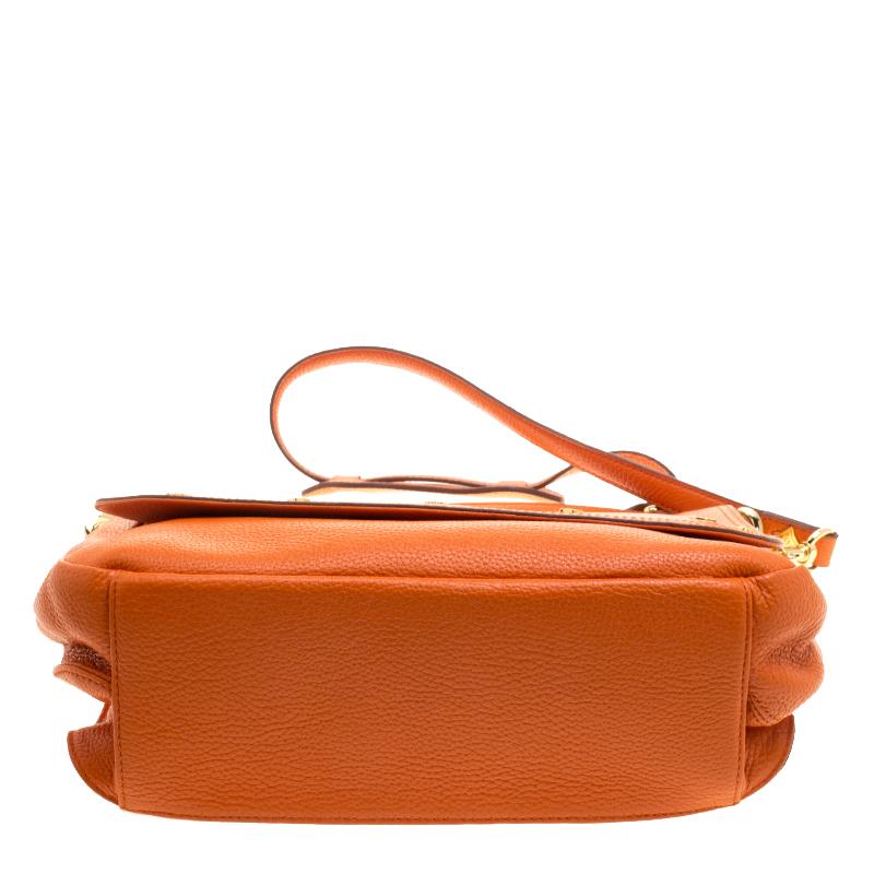 MCM Orange Leather Shoulder Bag 2