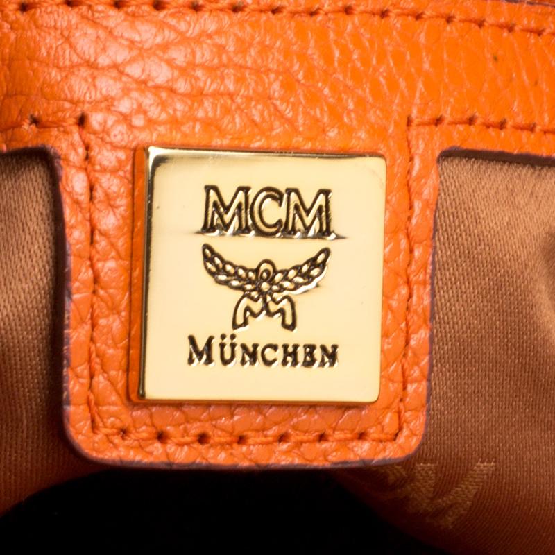 MCM Orange Leather Shoulder Bag 4