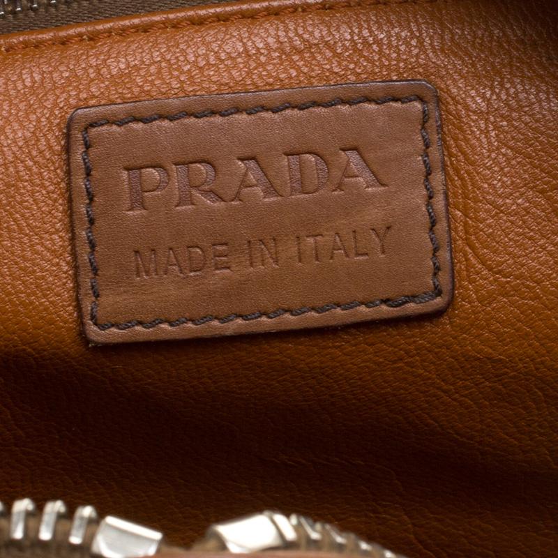 Prada dark Yellow/Brown Suede and Leather Satchel 5