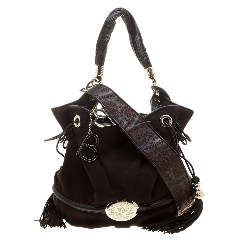 Lancel Brown Suede and Leather Le Brigitte Bardot Hobo