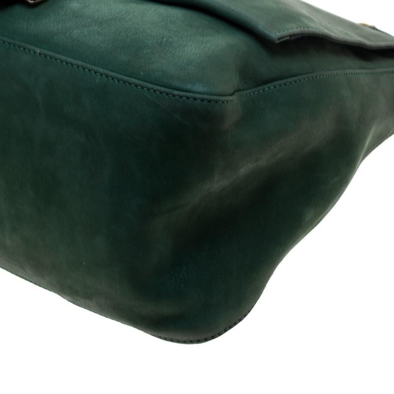 Women's Fendi Green Shimmering Leather Mama Forever Shoulder Bag