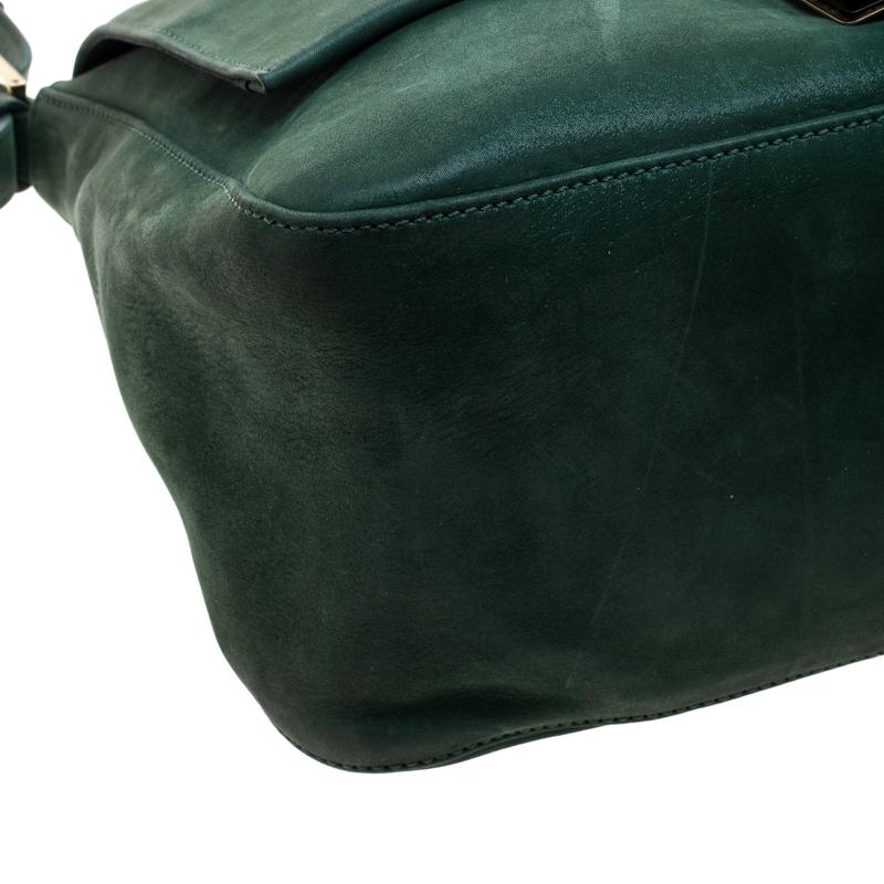 Fendi Green Shimmering Leather Mama Forever Shoulder Bag 5