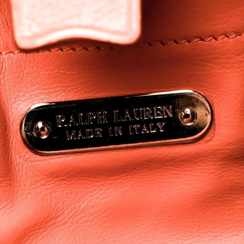 Ralph Lauren Orange Leather Ricky Crossbody Bag 2