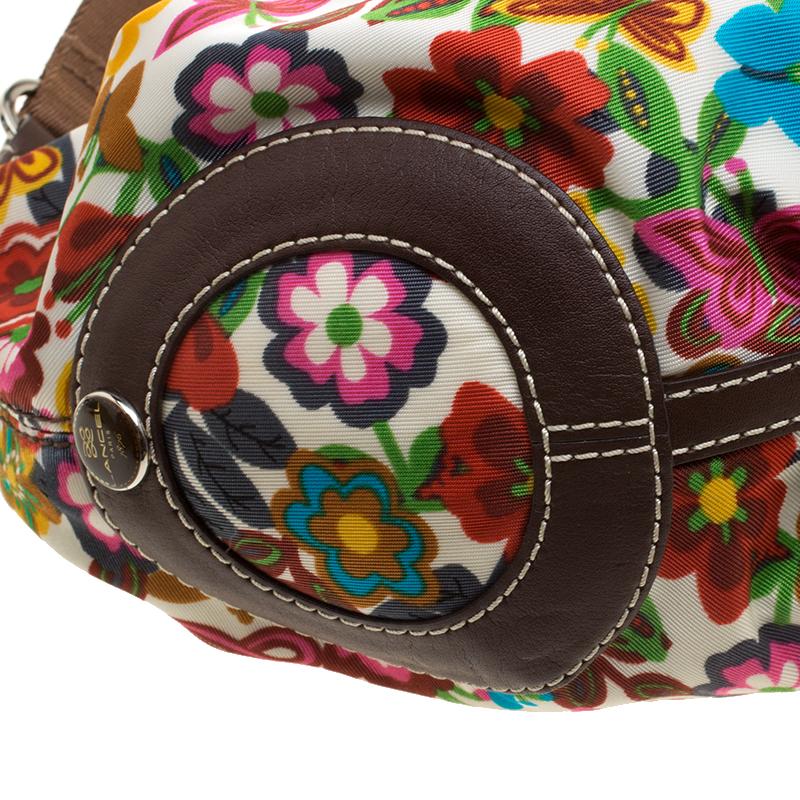 Lancel Multicolor Printed Fabric Shoulder Bag In Good Condition In Dubai, Al Qouz 2