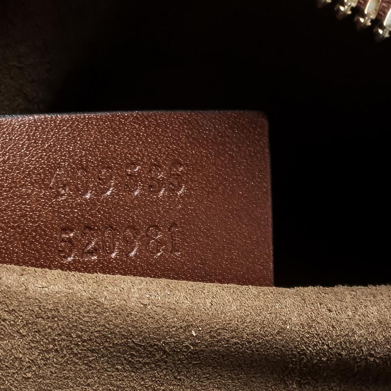 Women's Gucci Beige/Cognac GG Supreme Canvas and Leather Mini Chain Crossbody Bag