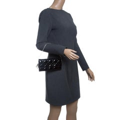 Dior Black Cannage Patent Leather Lady Dior Clutch