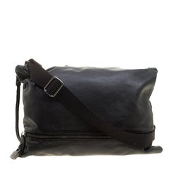 D&G Black Pebbled Leather Messenger Bag