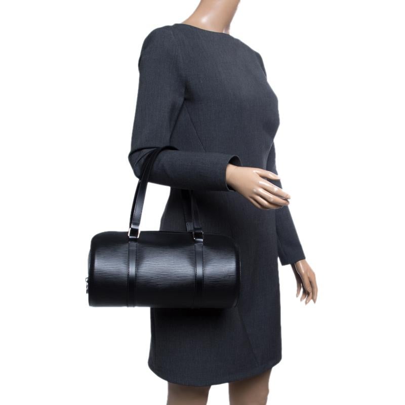 Louis Vuitton Black Epi Leather Soufflot Bag In Good Condition In Dubai, Al Qouz 2