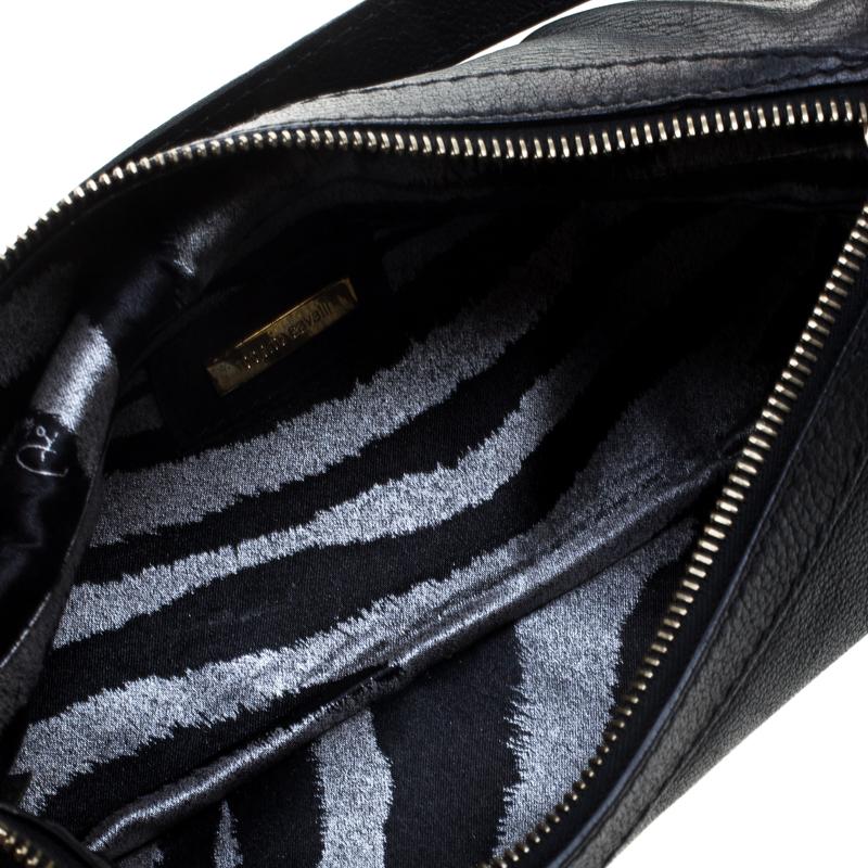 Women's Roberto Cavalli Black Leather Shoulder Bag
