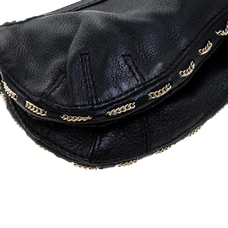 Roberto Cavalli Black Leather Shoulder Bag 3