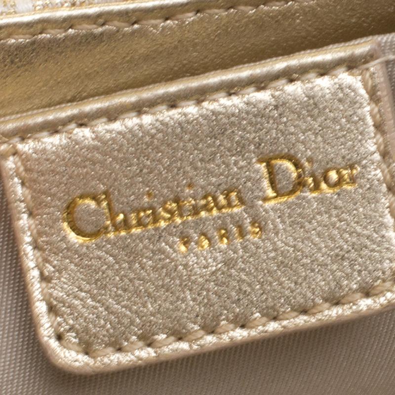 Dior Gold Diorissimo Canvas Pochette Clutch Bag 1