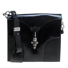 Proenza Schouler Black Leather Record Shoulder Bag