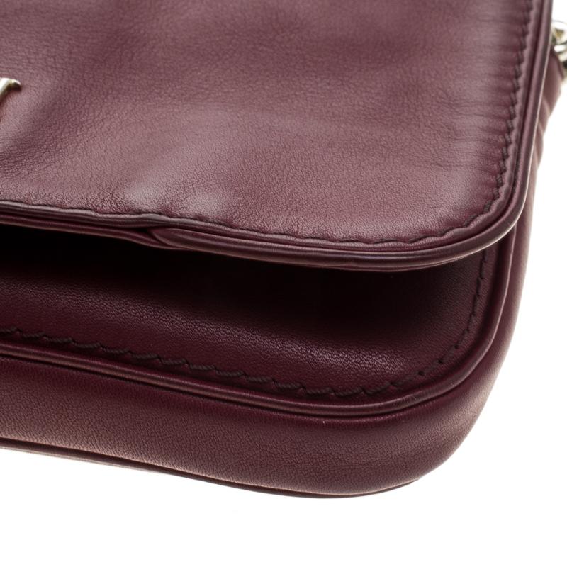Carolina Herrera Burgundy Leather New Baltazar Crossbody Bag 3