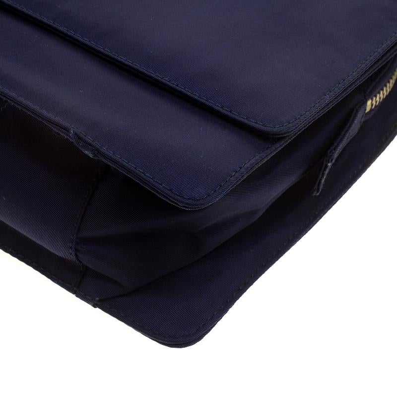 Women's Prada Navy Blue Tessuto Nylon Flap Shoulder Bag